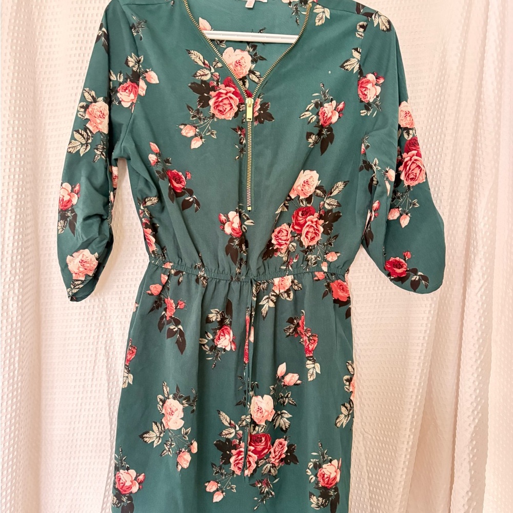Floral Teal Dress